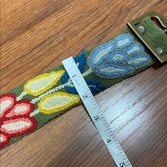 Alma Soul Sz Large Floral Embroidered Belt Lambswool Boho - Picture 6 of 10